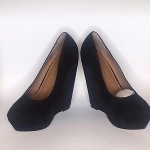 Asos black wedge shoes